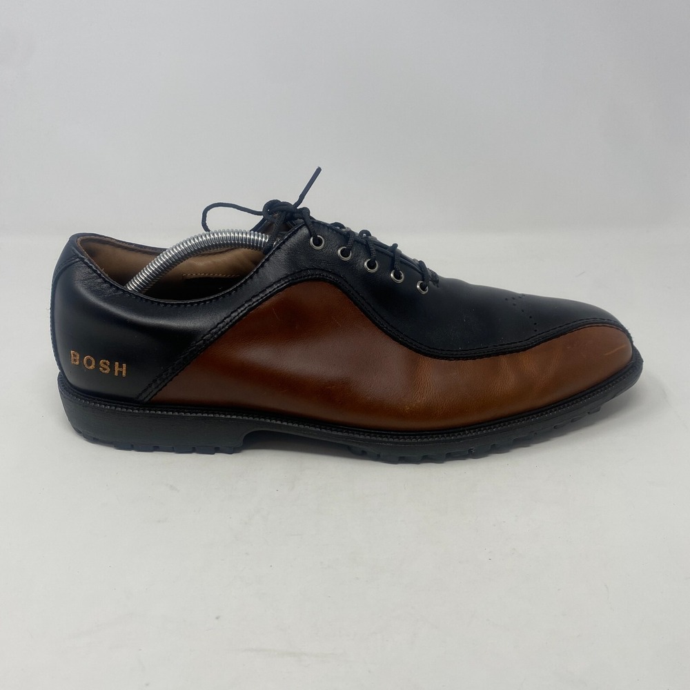 Bosh Icon Dress Shoes Black and Brown Synthetic Leather Men's Size 12